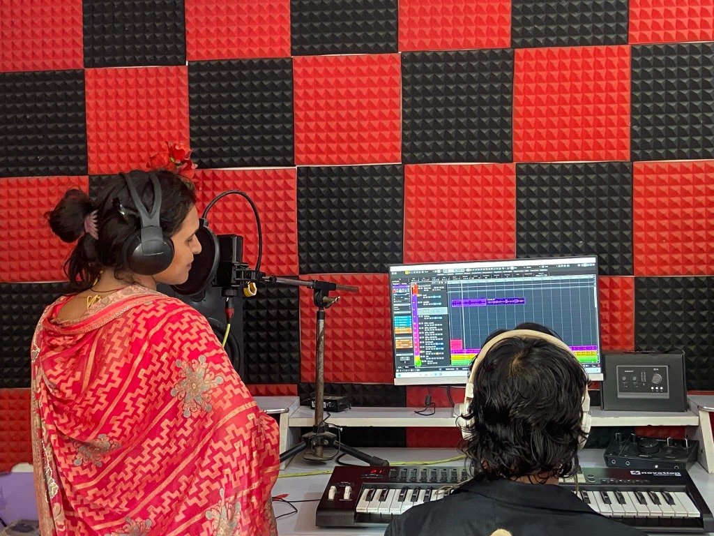 Braj Records Studio Vocal Recording Session - Live Mic Booth